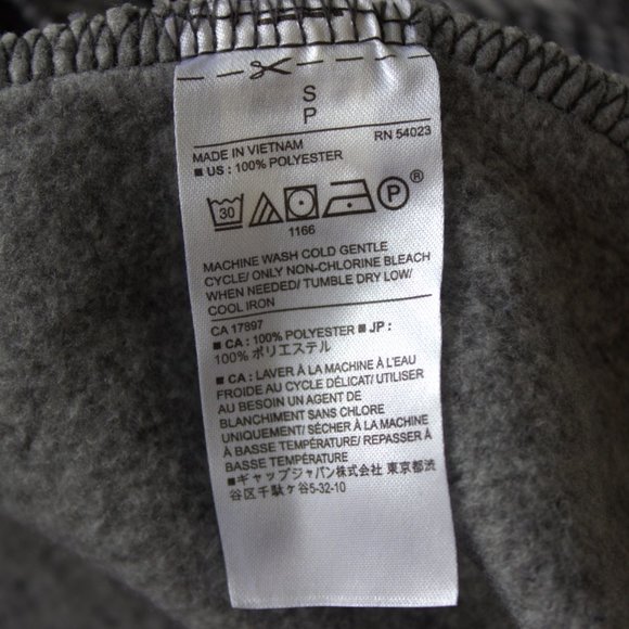 Banana Republic | Asymmetrical Zip Fleece Jacket | Black/Grey Herringbone | S/P - Picture 11 of 11